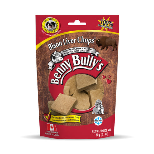 Benny Bullys Bison Liver Chops Dog Treats