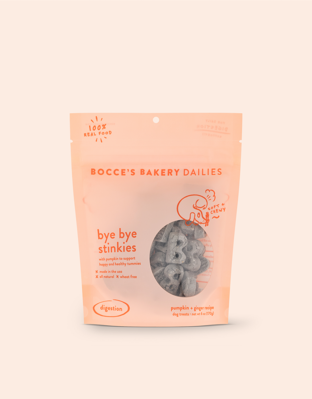 Bocce's Bakery - Bye Bye Stinkies Pumpkin + Ginger Soft & Chewy Dog Treats