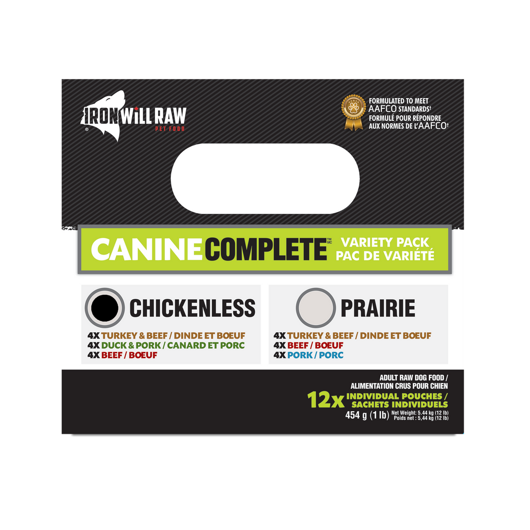 Iron Will Canine Complete Chickenless Variety Pack (12LB)