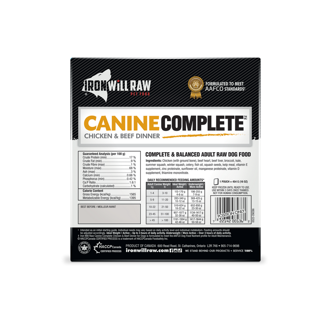 Iron Will Canine Complete Chicken & Beef Dinner Raw Dog Food