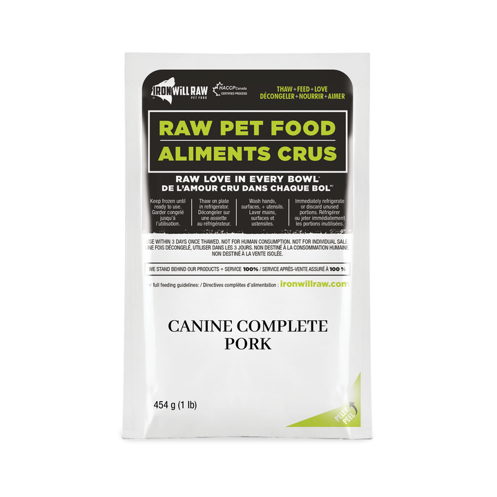 Iron Will Canine Complete Pork Dinner Raw Dog Food