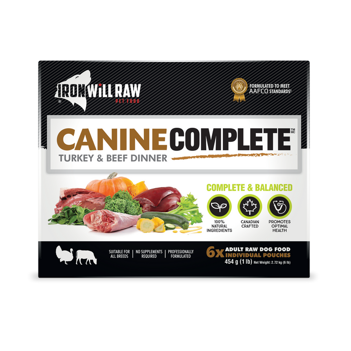 Iron Will Canine Complete Turkey & Beef Dinner Raw Dog Food