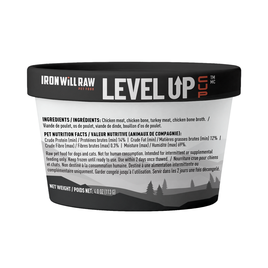 Iron Will Level Up Cup Raw Dog Food (4 OZ)