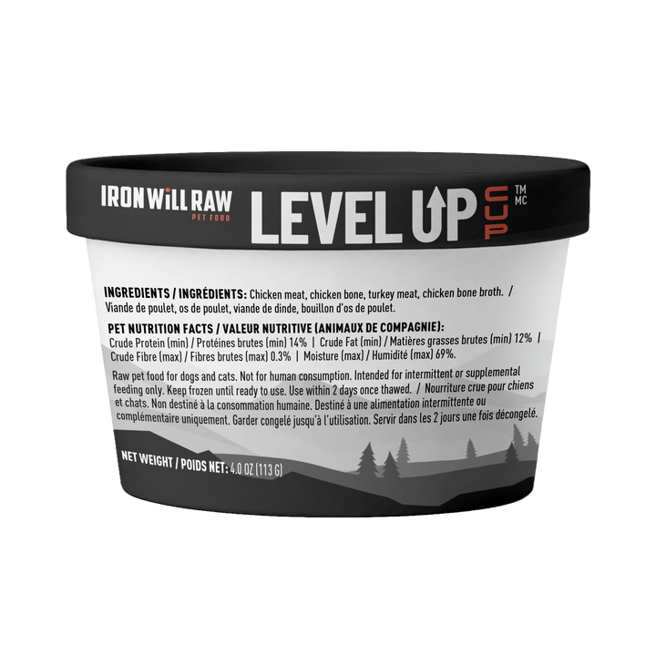 Iron Will Level Up Cup Raw Dog Food (4 OZ)