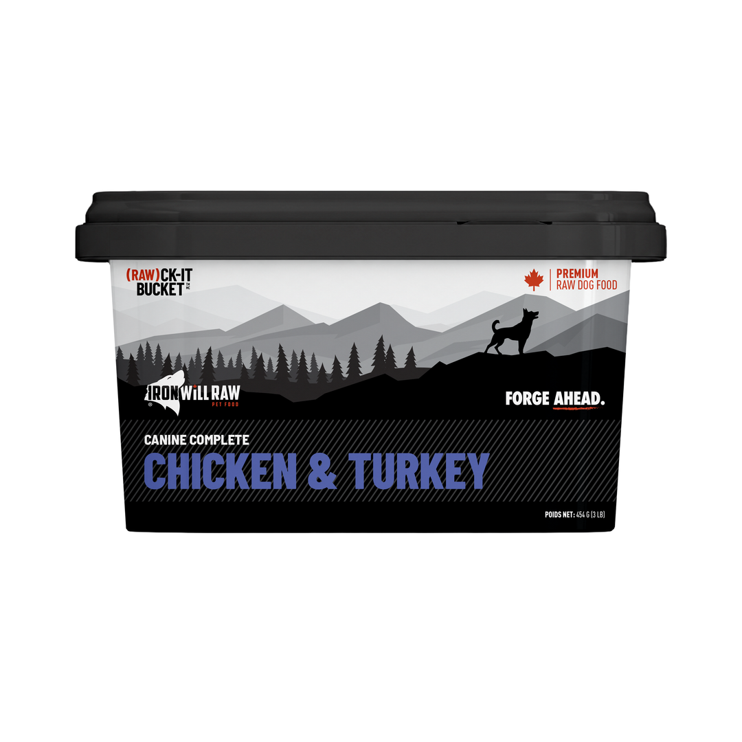 Iron Will (RAW)ck-It Bucket Chicken & Turkey Raw Dog Food (3 LB)