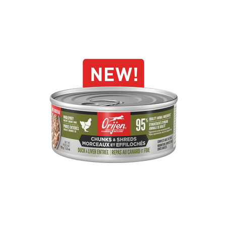 Orijen Duck & Liver Entree Chunks & Shreds Adult Wet Cat Food