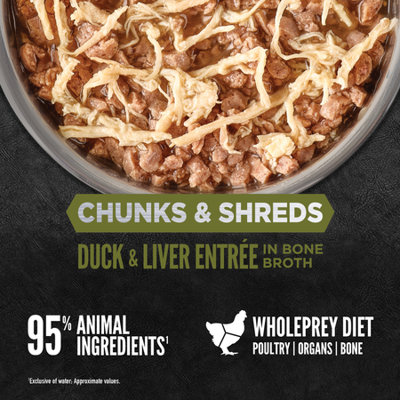 Orijen Duck & Liver Entree Chunks & Shreds Adult Wet Cat Food