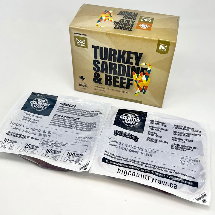 Big Country Raw Fare Game Turkey & Sardines With Beef Cat Food – 2 Lb