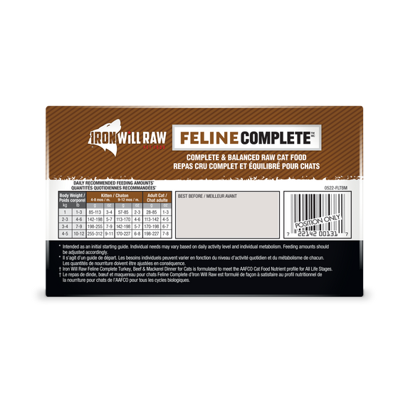 Iron Will Feline Complete Turkey, Beef and Mackerel Dinner Cat Food