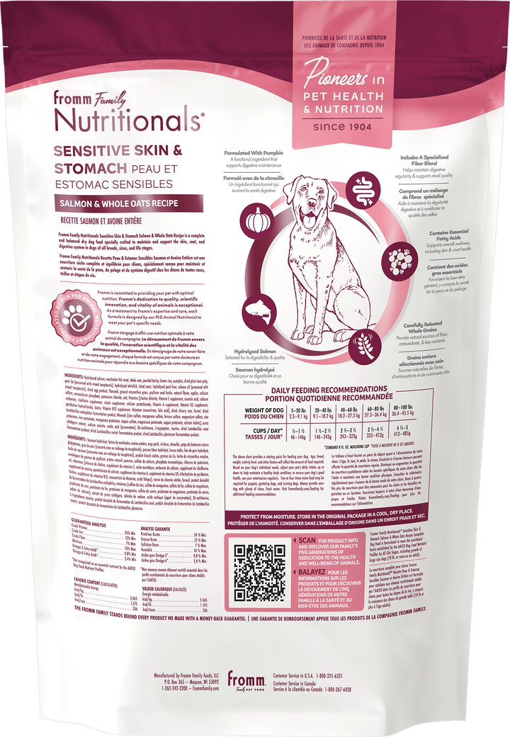 Fromm Nutritionals Sensitive Skin & Stomach Salmon & Whole Oats Recipe Dog Food