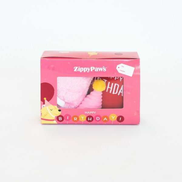 Zippy Paws Pink Birthday Box - 3 pieces