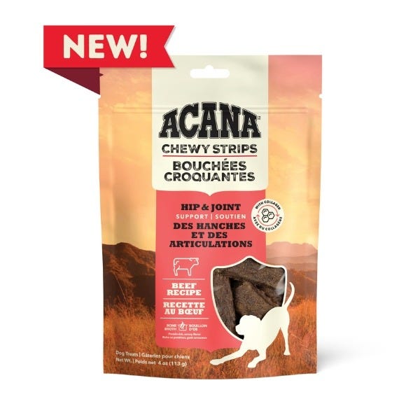 Acana Chewy Strips Dog Treats - Hip & Joint Support Beef Recipe