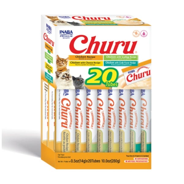 Inaba Cat Churu Purees Variety Pack - Chicken Recipes (20 Pieces)