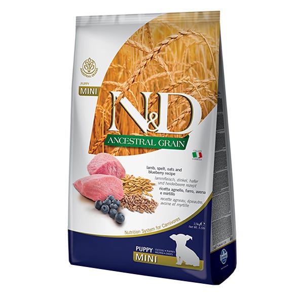 Farmina N&D Ancestral Grain Lamb & Blueberry Mini Puppy Dog Food