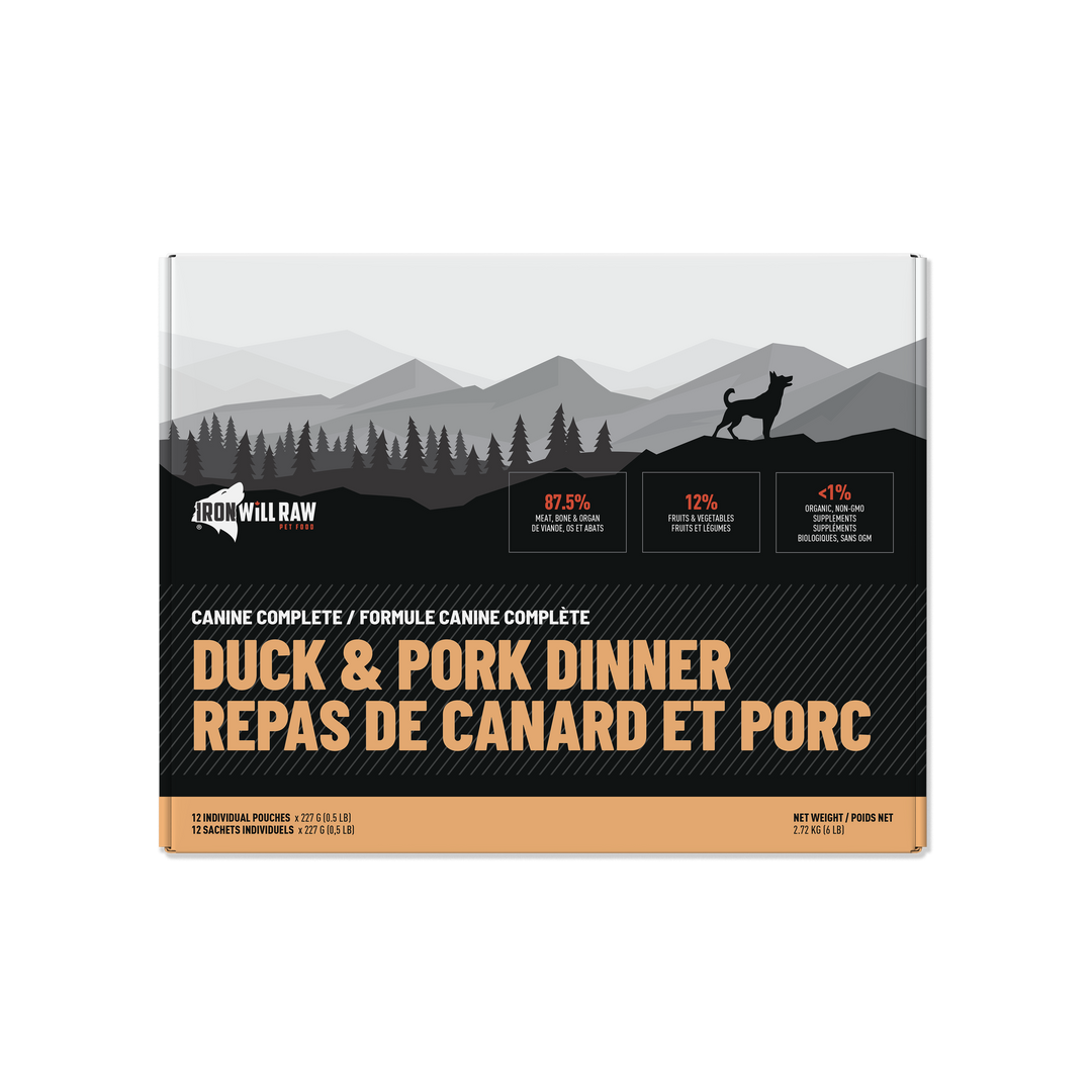 Iron Will Canine Complete Duck & Pork Dinner Raw Dog Food