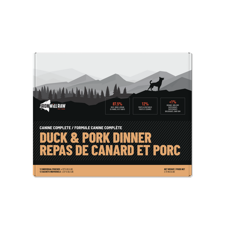 Iron Will Canine Complete Duck & Pork Dinner Raw Dog Food