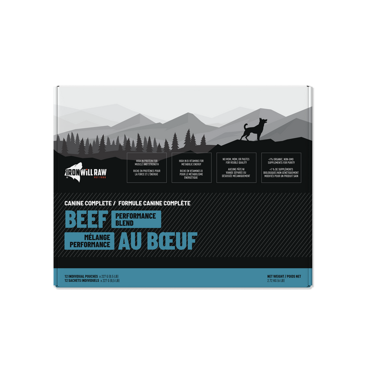 Iron Will Beef Performance Blend Raw Dog Food