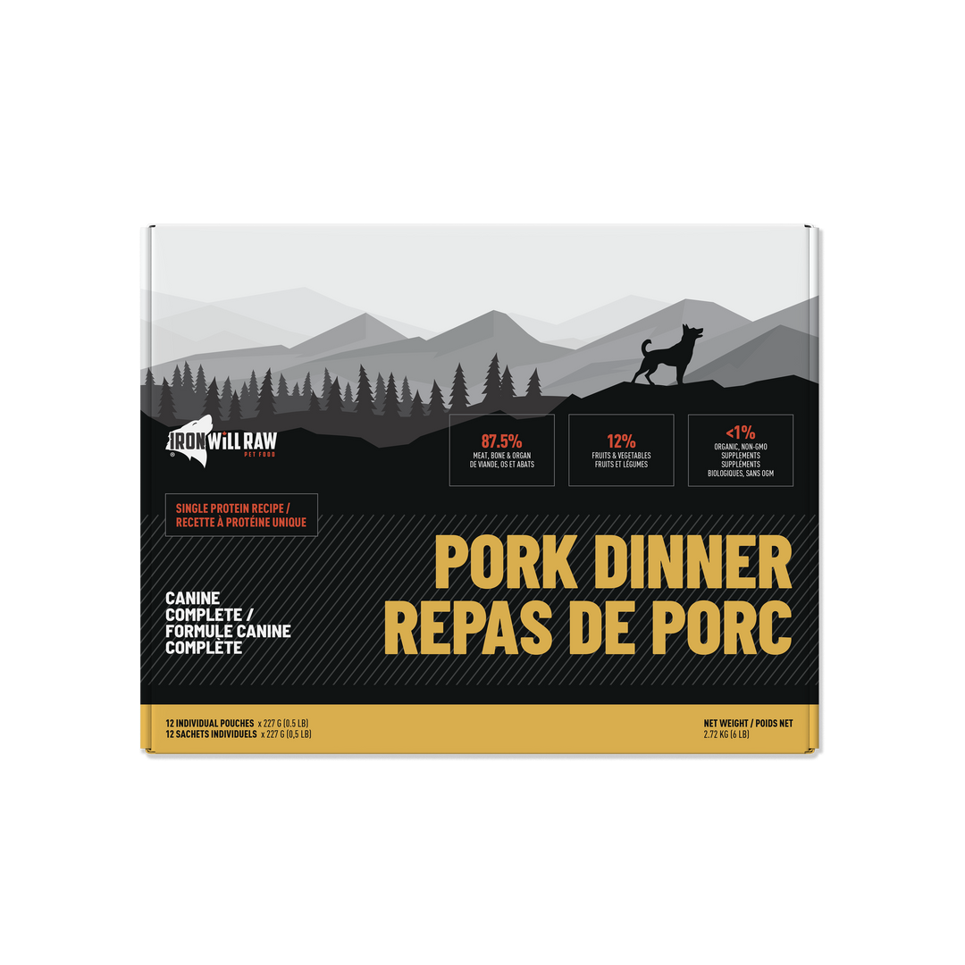 Iron Will Canine Complete Pork Dinner Raw Dog Food