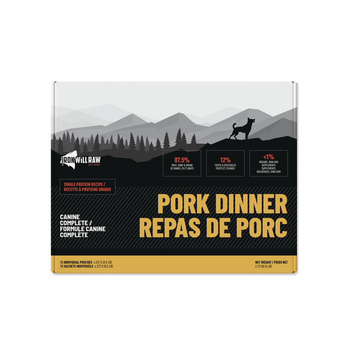 Iron Will Canine Complete Pork Dinner Raw Dog Food