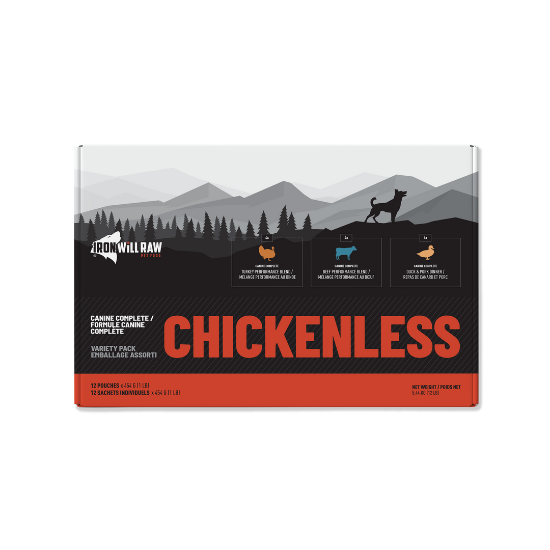 Iron Will Canine Complete Chickenless Variety Pack (12LB)