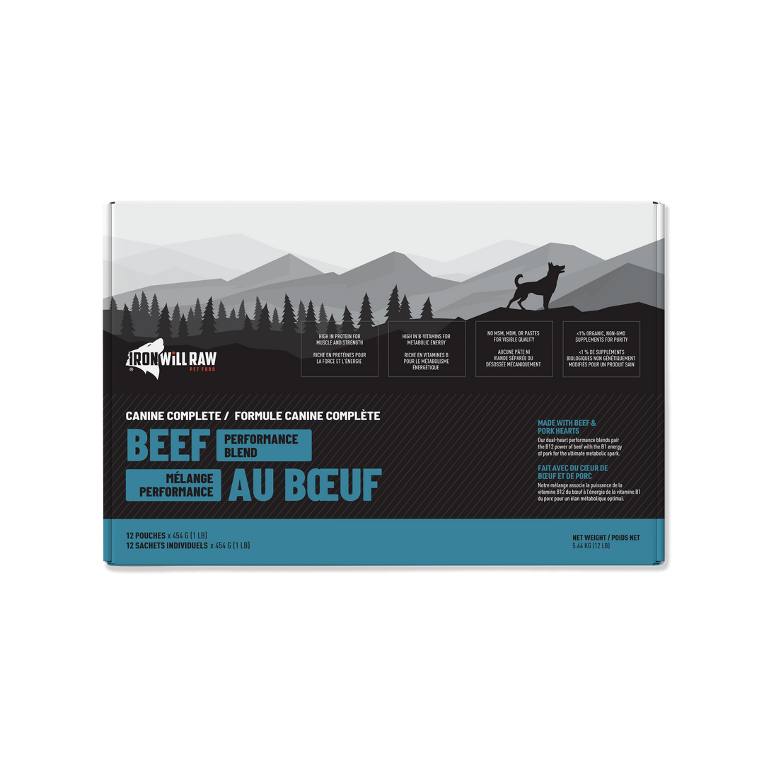 Iron Will Beef Performance Blend Raw Dog Food