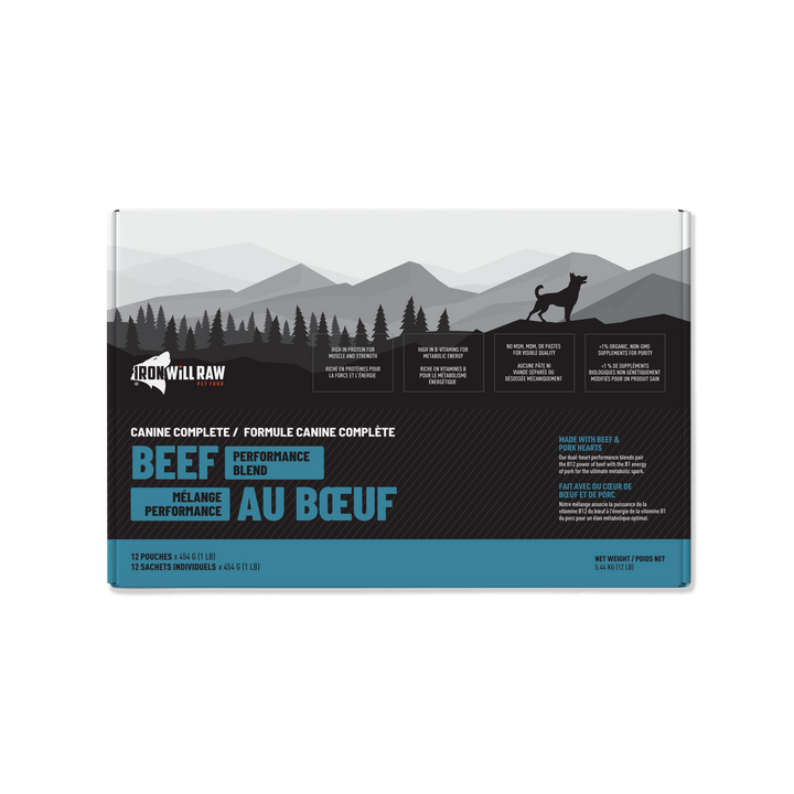 Iron Will Beef Performance Blend Raw Dog Food