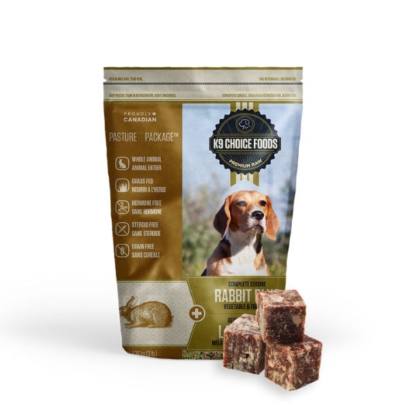 K9 Choice Foods Complete Raw Dog Food - Rabbit Plus