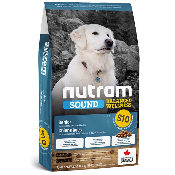 Nutram Sound Balanced Wellness S10 - Chicken Meal and Oatmeal Recipe - Senior Dog Food