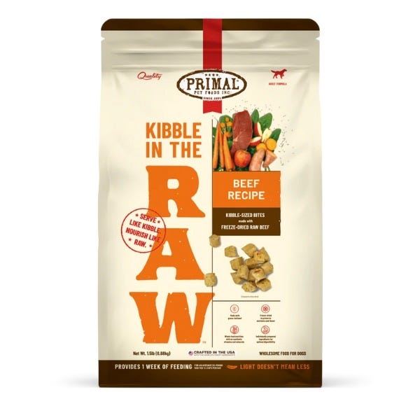 Primal Kibble In The Raw Dog Food - Beef Recipe