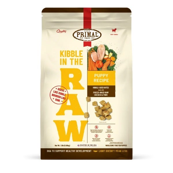 Primal Kibble In The Raw Puppy Food - Chicken & Pork Recipe