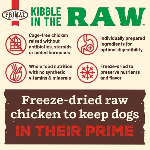 Primal Kibble In The Raw Dog Food - Chicken Recipe - Small Breed