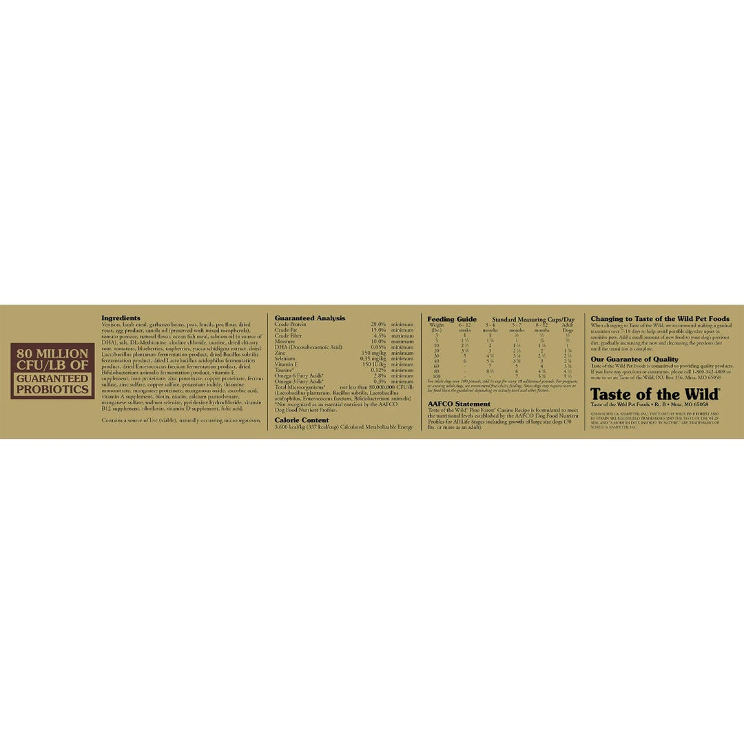 Taste of the Wild Pine Forest Recipe with Venison Dog Food
