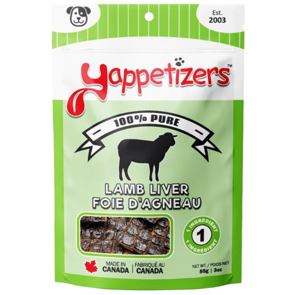 Yappetizers Dehydrated Dog Treats - Lamb Liver