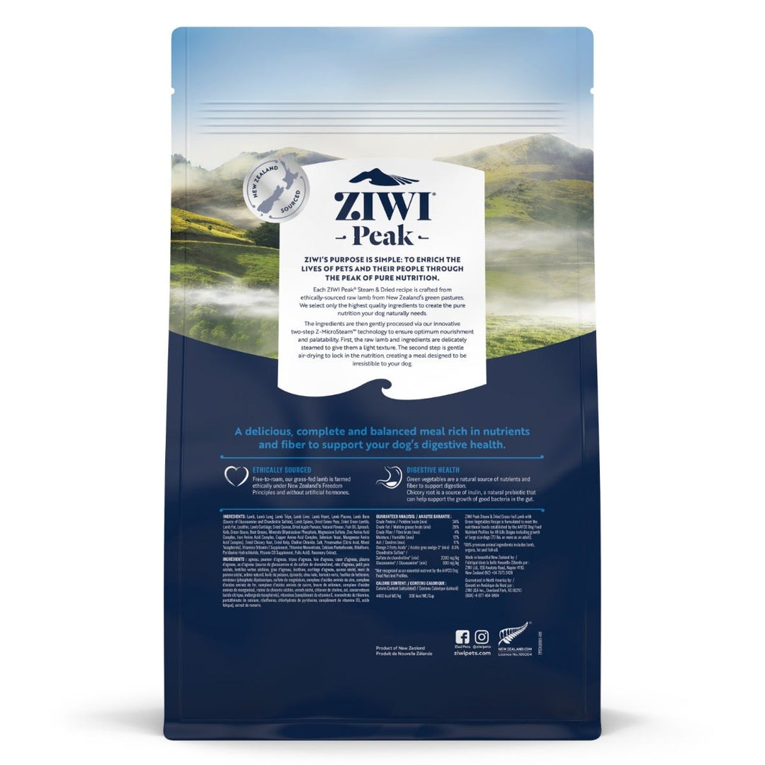 ZIWI Peak Steam and Dried Lamb with Green Vegetables Dog Food