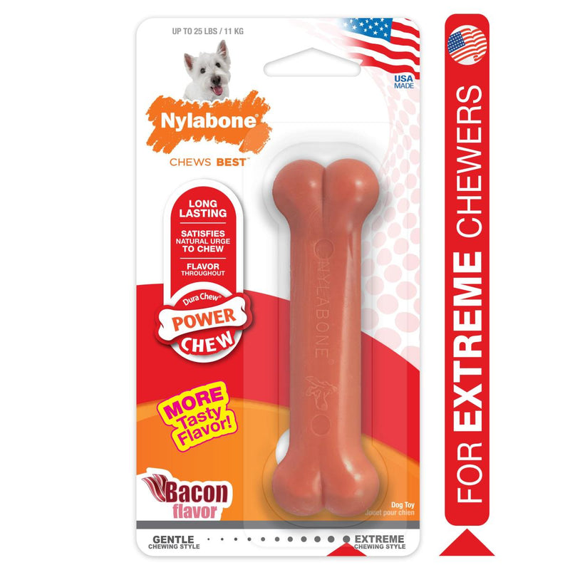 Nylabone Power Chew Bacon Flavoured Durable Dog Chew Toy