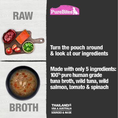 PureBites Salmon, Tuna & Vegetables Dog Broth