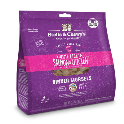 Stella & Chewy's Yummy Lickin' Salmon & Chicken Freeze-Dried Raw Dinner Morsels Cat Food
