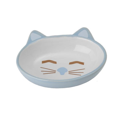 Petrageous Sleepy Kitty 5.5" Blue Dish