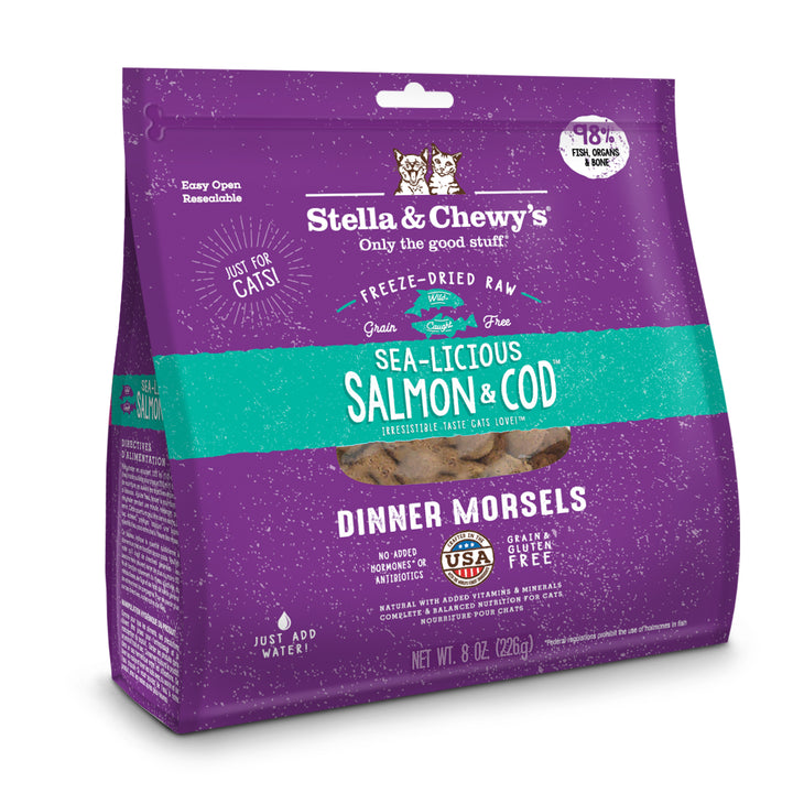 Stella & Chewy's Sea-Licious Salmon & Cod Freeze-Dried Raw Dinner Morsels Cat Food