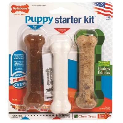 Nylabone Puppy Starter Kit Triple Pack Puppy Chew Toy