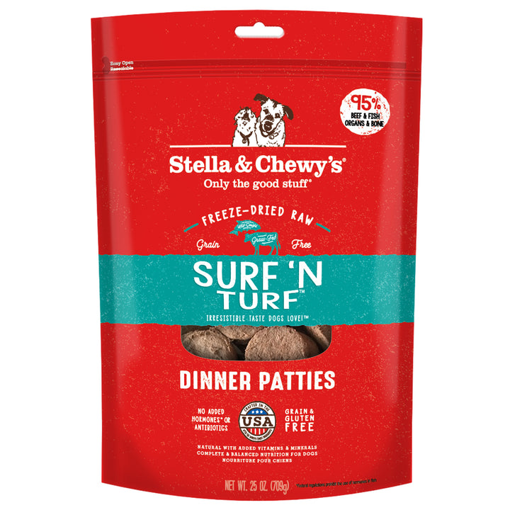 Stella & Chewy's Surf 'N Turf Dinner Patties Freeze-Dried Raw Dog Food