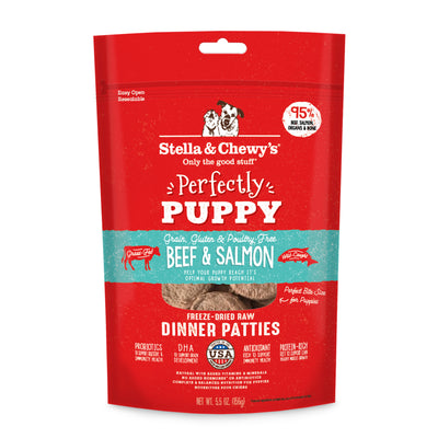 Stella & Chewy's Perfectly Puppy Beef & Salmon Dinner Patties Freeze-Dried Raw Dog Food