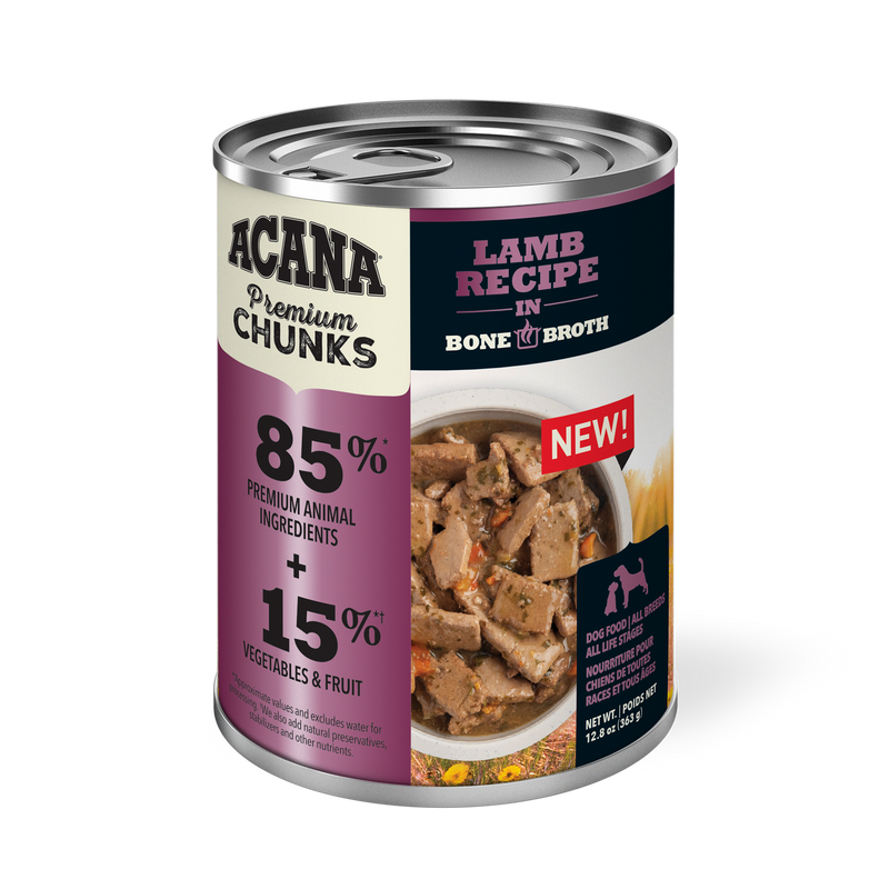 Acana Premium Chunks, Lamb Recipe in Bone Broth