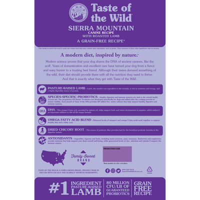 Taste of the Wild Sierra Mountain Canine Formula with Roasted Lamb Dog Food