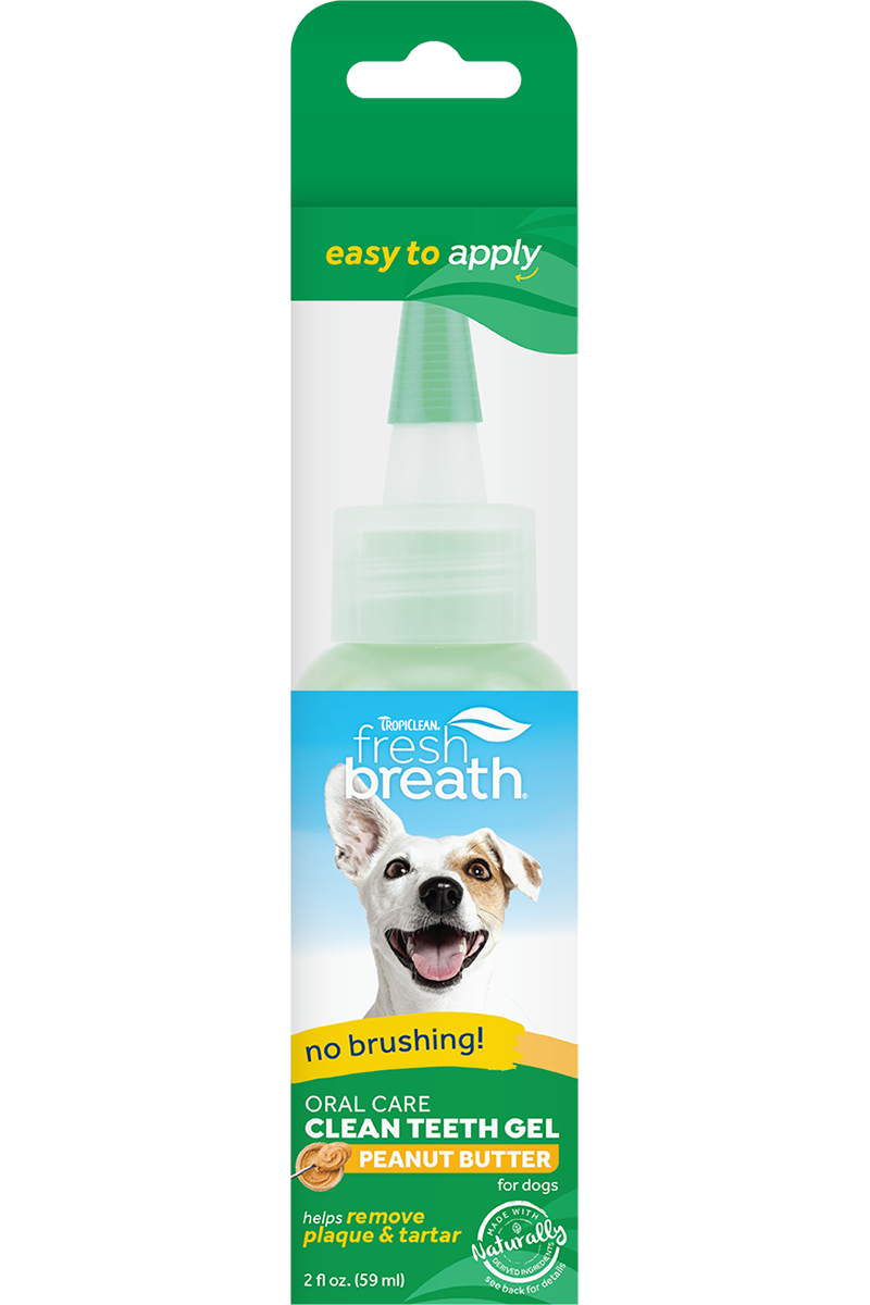 TropiClean Fresh Breath Clean Teeth Oral Care Gel Peanut Butter For Dogs