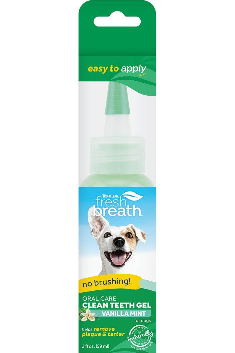 TropiClean Fresh Breath Clean Teeth Oral Care Gel Vanilla Mint For Dogs