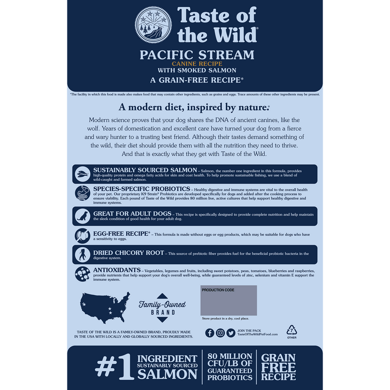 Taste of the Wild Pacific Stream Canine Formula with Smoked Salmon Dog Food