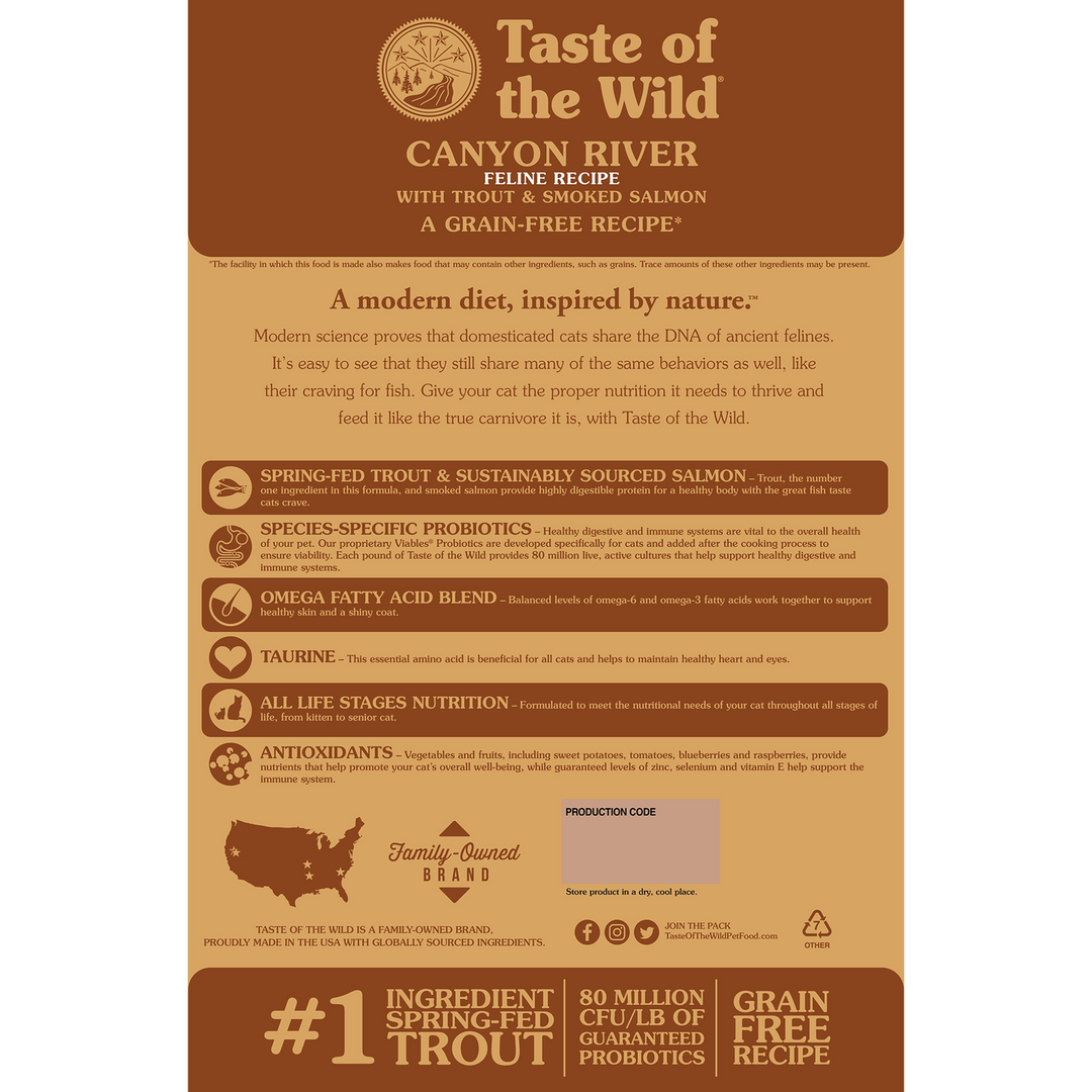 Taste of the Wild Canyon River Feline Recipe with Trout and Salmon Cat Food