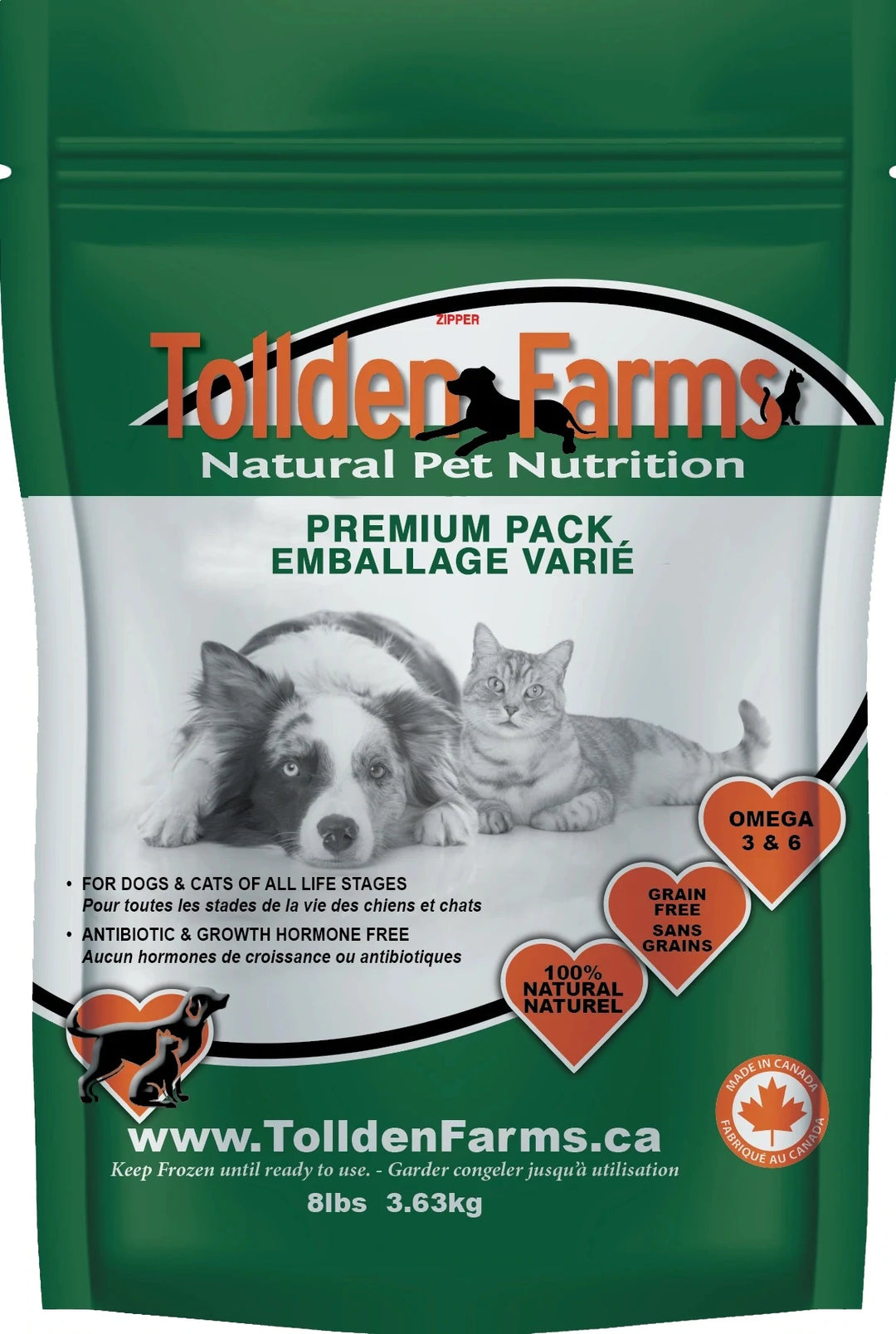 Tollden Farms Variety Pack (Beef, Chicken, Turkey & Boar) Raw Dog Food