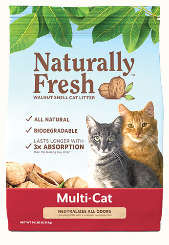 Naturally Fresh Multi-Cat Unscented Clumping Walnut Cat Litter